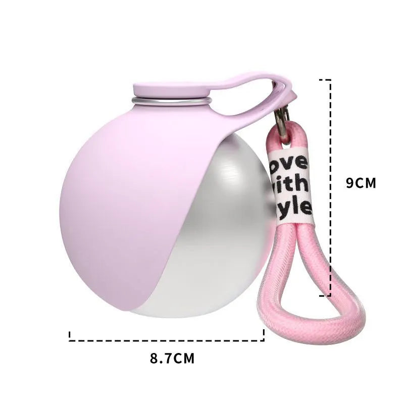 285ML Stainless Steel Pet Water Bottle Leak-Proof Dogs Drink Bottle with Silicone Bowl Puppy Drink Dispenser for Travel Walking