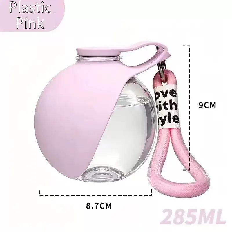 285ML Stainless Steel Pet Water Bottle Leak-Proof Dogs Drink Bottle with Silicone Bowl Puppy Drink Dispenser for Travel Walking